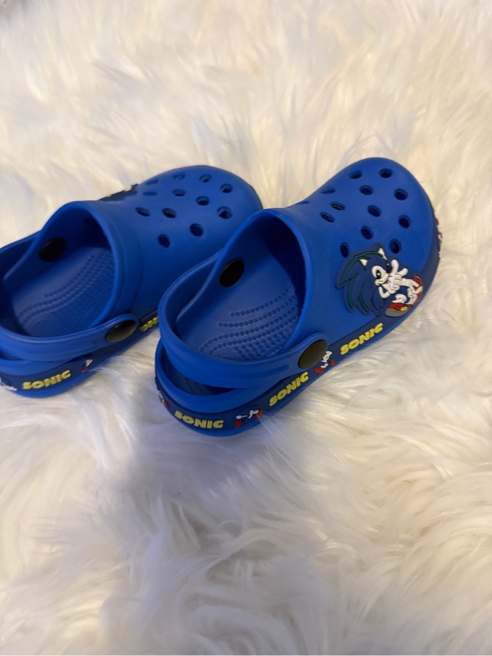 Blue Sonic-Themed Kids Slip-On Clogs